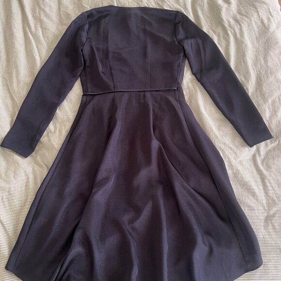 Joie Miltona Midnight Blue High Low Long Sleeve Wrap Dress - Picture 3 of 7